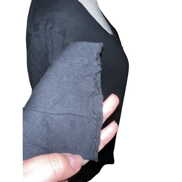 Esprit Womens Black Sequin Scoop Neck Long Sleeve Top L - Picture 4 of 9